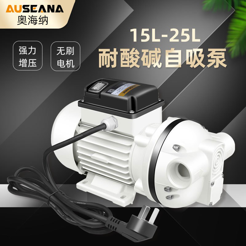 Small Acid and Alkali Resistant Self-Priming Electric Diaphragm Pump, Anti-Corrosion Ptfe Pump for Pumping Strong Hydrochloric Acid, Hypochlorous Acid, and Dosing Liquid Water Pump