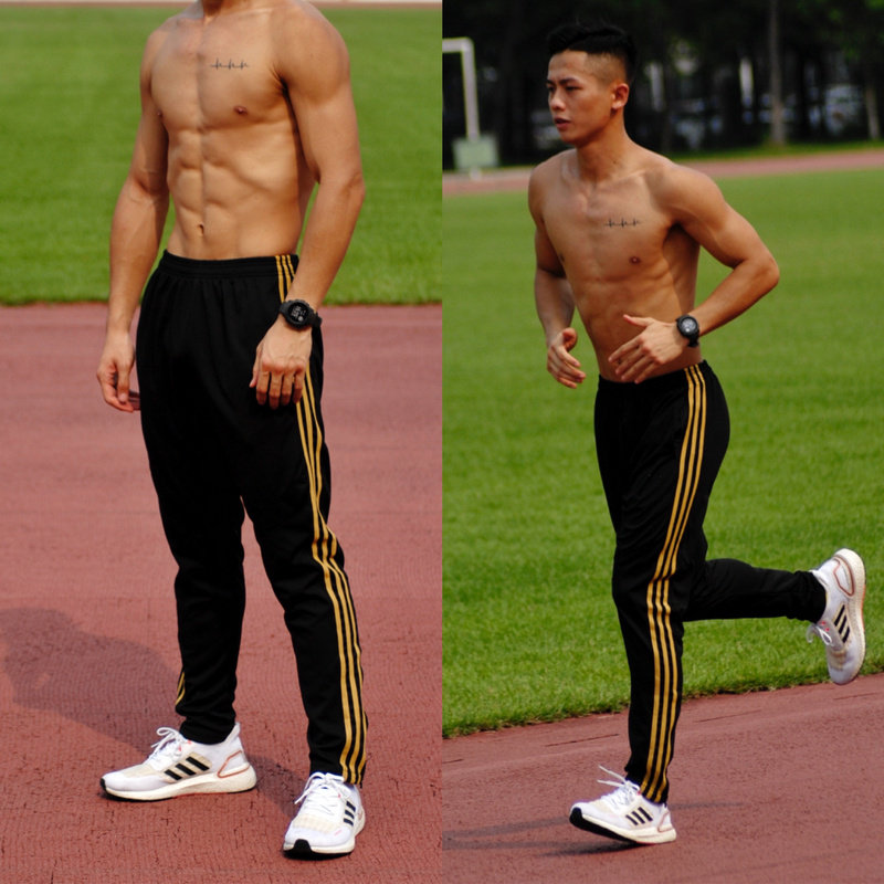 Sports trousers Men's three bars Breathable Stripes Training Football Pants Small Feet Pull Necklace Closed Summer Season Spring Autumn Winter