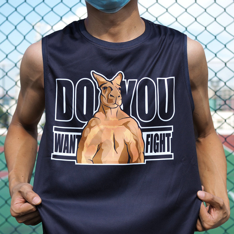 Baton T-shirt Fight Boxing Kan Shoulder Training Short Sleeve Punch, dude Muscle Kangaroo No Cuff Fitness Speed Dry-Taobao