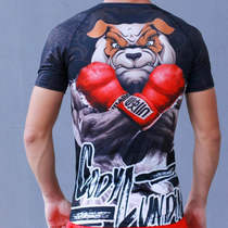 Baton T-shirt training Conqueror Boxing Tee Tight Fit MMA Speed Dry Short sleeves Round Collar Breathable Elastic flexo