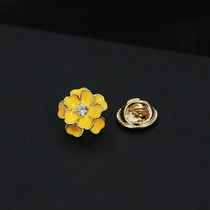 Lemon yellow stereo flower fashion bras small suit coat needle needle pin-pin V-pin-pin-pin-discharged button