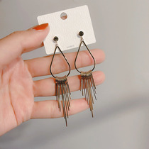 Fashion tassel long earrings Joker S925 silver pin earrings 2021 New Tide earrings female advanced earrings
