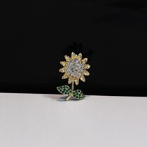 Cute personality sunflower collar pin Joker shirt pin neckline pin brooch accessories mini anti-light men and women