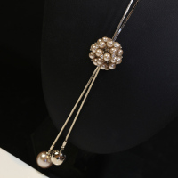 Xiaoxiangfeng pearl tassel sweater chain necklace women's accessories temperament Korean versatile clothing accessories decorative chain