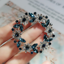 High-end Crystal wreath brooch Super Flash exquisite Joker temperament jacket fashion new corsage suit coat accessories