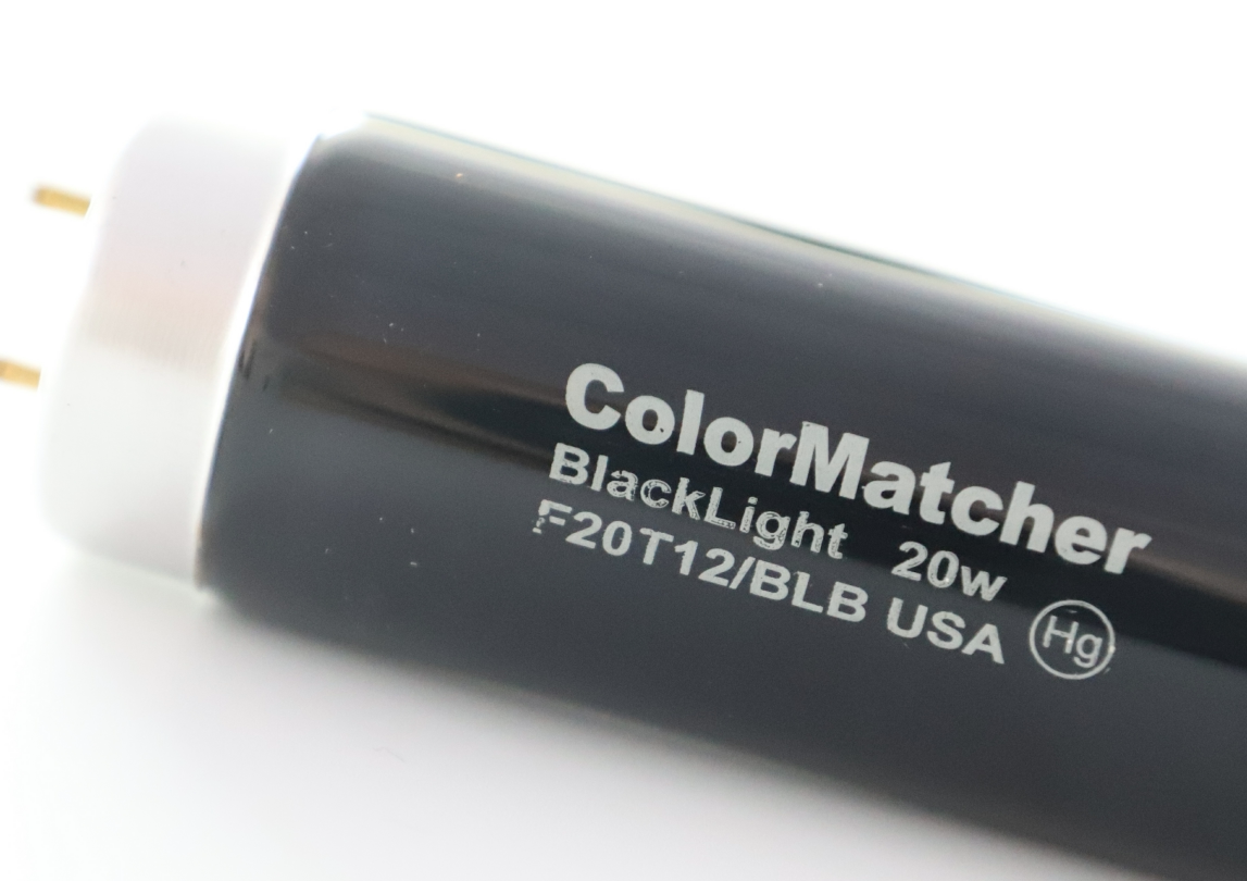 ColorMatcher for color lighting tube 20W UV UV F20T12 BLB fluorescent brightener detection