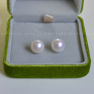 Stewardess Style 6A Grade Natural Large Pearl Earrings, Elegant and Sophisticated, Simple Earrings Made of 925 Sterling Silver for Ear Care