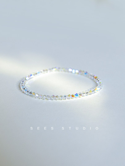 Blingbling flash ~ original imported crystal bracelet for women, light luxury texture, simple niche design, extremely thin bracelet