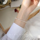SEES Natural Freshwater High-Light Real Pearl Bracelet for Women Simple Retro 14k Gold Niche Design/Elastic Cord