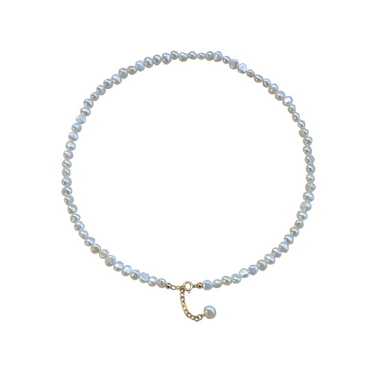 Natural Pearl/Baroque Irregular Necklace Women's Clavicle Chain Small Pearl Fashion Necklace 14k Gold-Plated