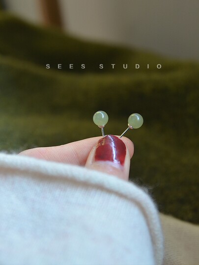 Warm and Lustrous Hetian Jade 925 Sterling Silver Earrings for Women, Hypoallergenic, Niche, Simple Design, High-End and Elegant Earrings