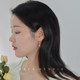 Song Hye-Kyo Style Natural Freshwater White Pearl Earrings for Women, Vintage Elegant Long Earrings