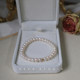 SEES Natural Freshwater High-Light Real Pearl Bracelet for Women Simple Retro 14k Gold Niche Design/Elastic Cord