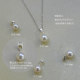 Single round strong light natural freshwater white pearl necklace pendant 14k gold/925 silver
