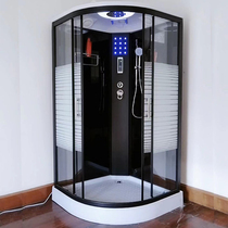 Nouvelle salle de douche intégrée de luxe salle de bains en verre trempé salle de douche intégrée séparation sèche et humide en forme déventail à la maison