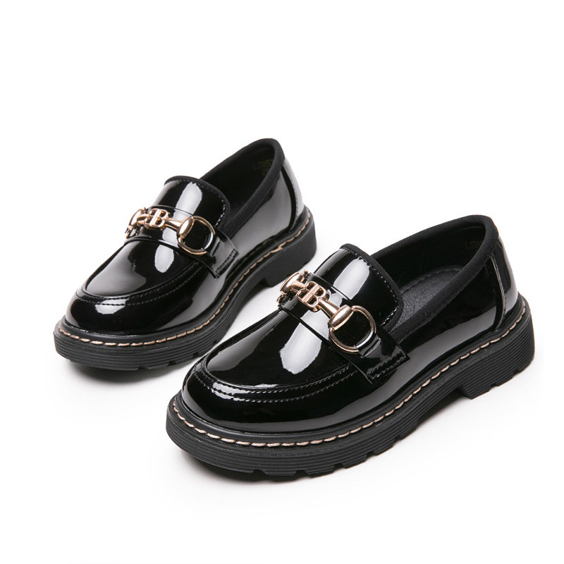 Children's single shoe lacquered leather bright face Fashion ladylike shoes European and American Inn Wind Children's baby Jane about shoes Lefoe shoes