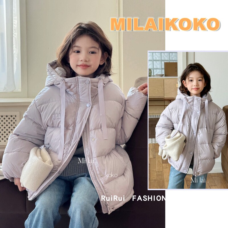 Milaikoko Children's Clothing 2025 Winter New Style Girls' White Duck down Jacket Hooded Jacket 188096