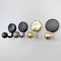 Closer door rear key adhesive hook cloakroom single hook ball non-hole gold coat hook modern simple high-grade Gray