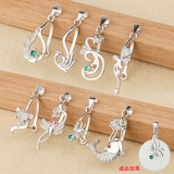 Подвеска, ремень, аксессуары, защитный амулет, пряжка, изумрудная застежка из нефрита, серебро 925 пробы