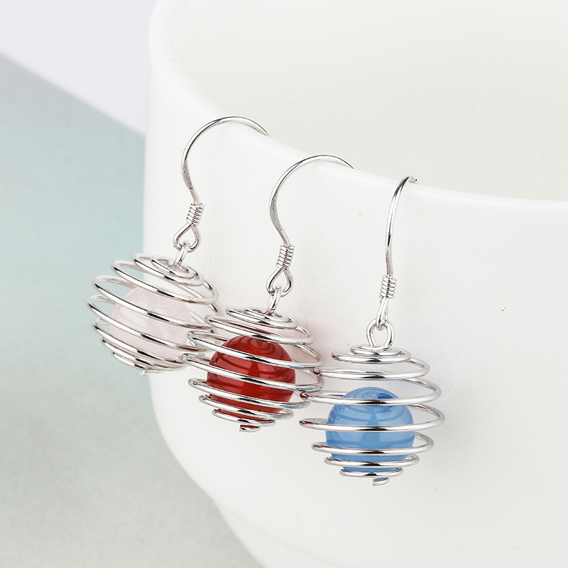 Home Xiang S925 Pure Silver Earrings Temperament 100 Hitch Personality Ear Pin Brief About Small Honeycomb Earbuke Female Boomer Ear Ornaments