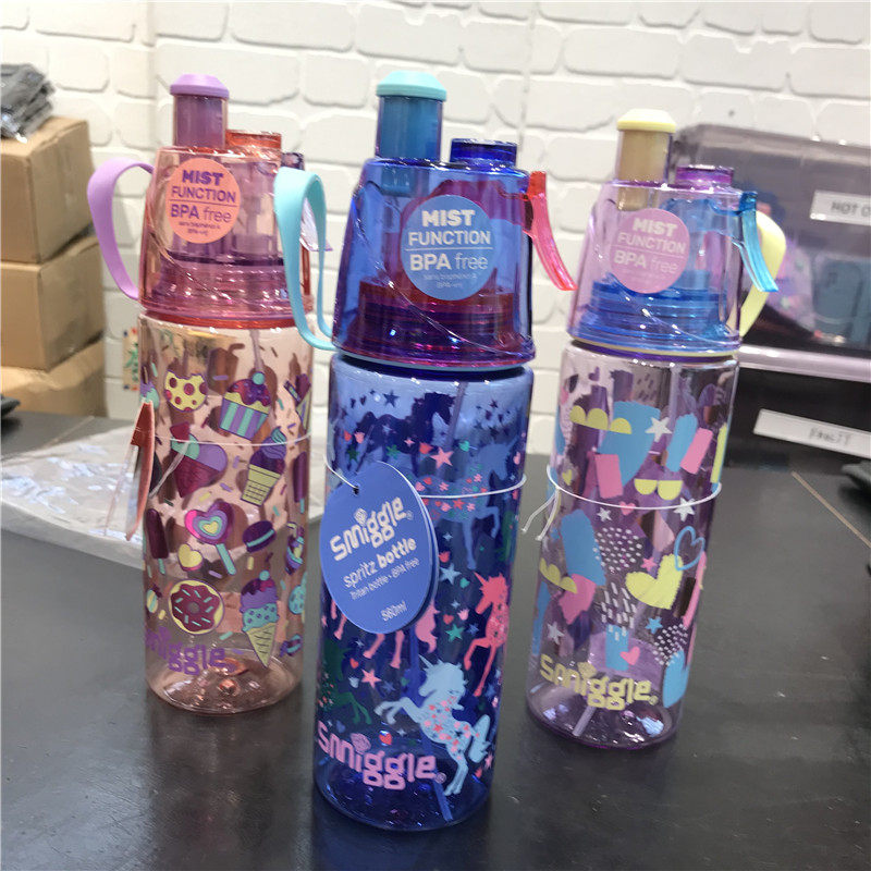 Australia Smiggle children's straw cup student accompanying cup cute cartoon spray kettle unicorn water cup
