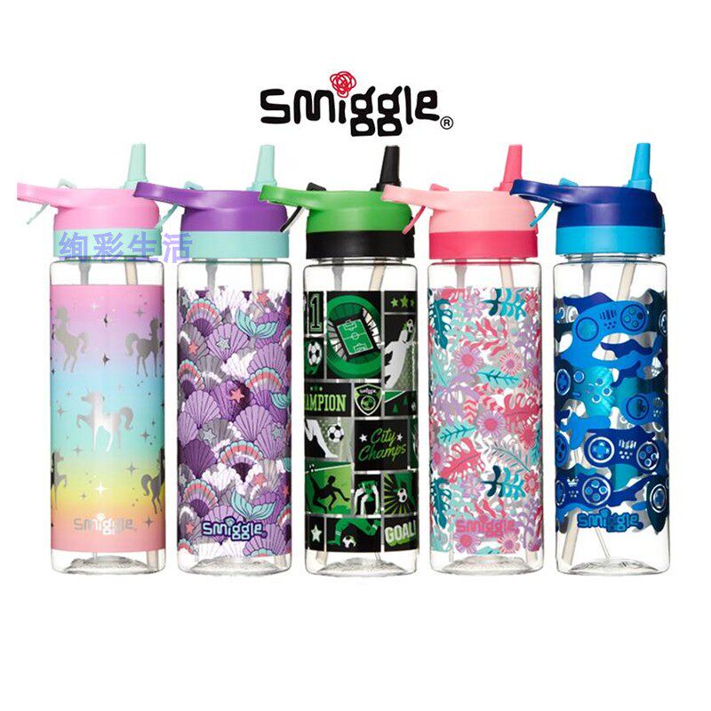 Australian Smiggle Children's water cup Student straws Kettle Unicorn Mermaid Spray Accompanying Cup PORTABLE