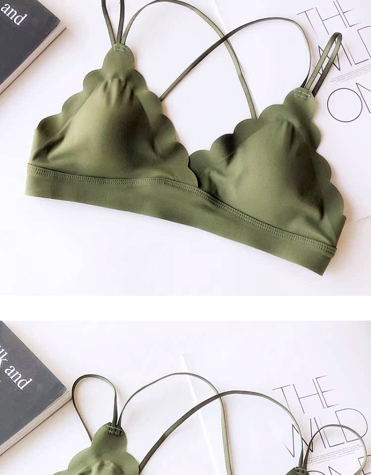 Lụa lụa một mảnh không có vòng thép bralette mỏng đẹp trở lại thoải mái áo ngực đặt liền mạch tam giác cốc đồ lót áo lót có đệm