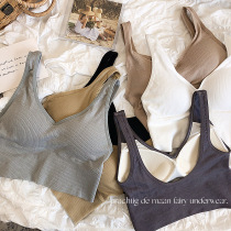 Spring and Summer Wipe Bust Big U Beauty Back Unrimmed Vest Yoga Sports Bra Bind Bust Small Bust Gathering Modal Underwear