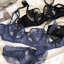 Fan-style ultra-thin water-laces perspective sexy with a steel ring on top to gather large breasts for small bra suit lingerie