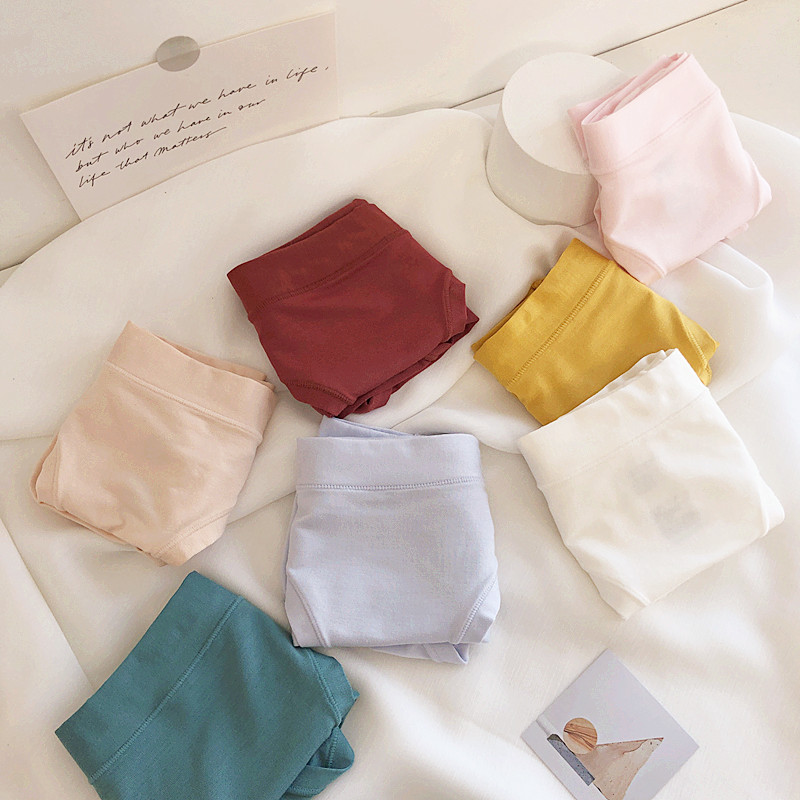 Modale Cotton Quality Woman No Marks Comfort Breathable Adolescent Girls Low Waist Triangle Pants Student Briefs Hip minimalist pure color