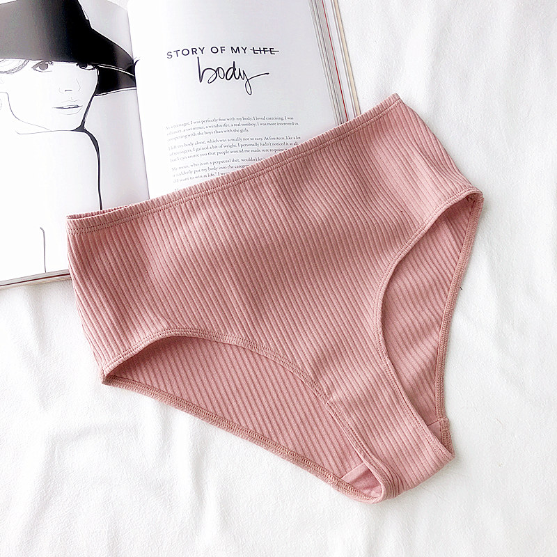Sườn cotton nguyên chất thoải mái thoáng khí cô gái sinh viên cơ bản eo cao thắt lưng thấp túi quần lót hông nữ set quần lót nữ dễ thương