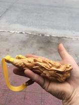  Yabai faucet slingshot Solid wood childrens novice nostalgic round carving toy Outdoor sports wooden retro rubber band wood carving