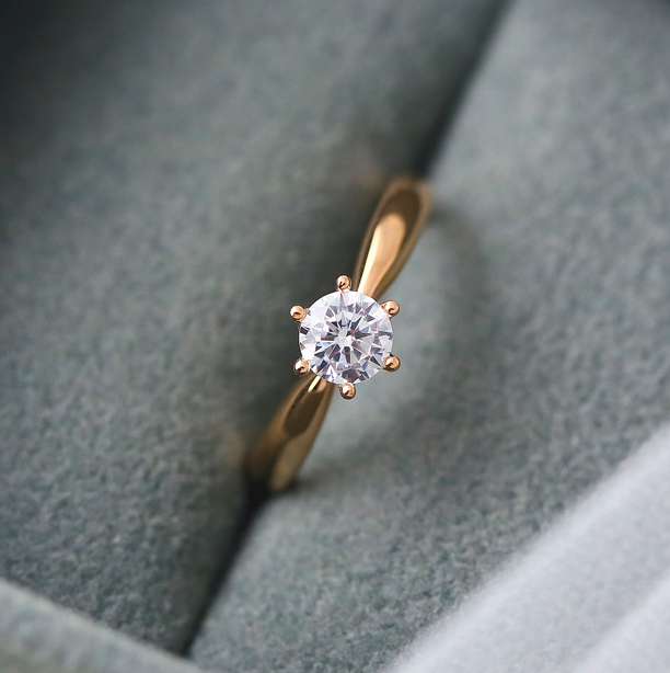 SOAII first love diamond-set extremely classic style-minimalist six-claw series-star-clear diamond ring custom