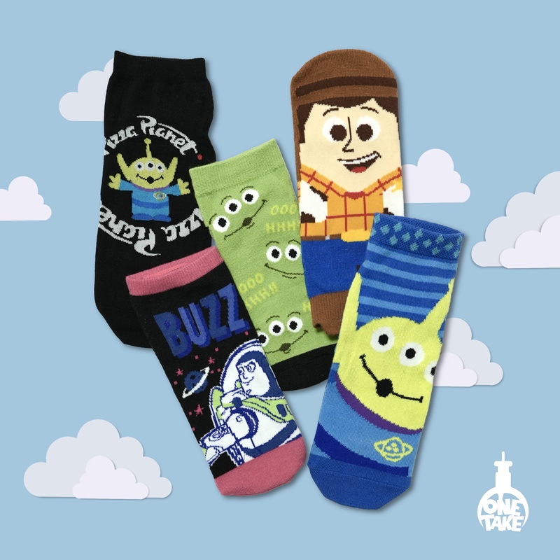 In-Stock Toy Story Three-Eyed Alien Woody Buzz Lightyear Cartoon Short Socks