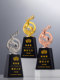 Metal Trophy Creative Colorful Five-Pointed Star Trophy Gold Silver Bronze Sales Champion Medal Team Activity Outstanding Employee
