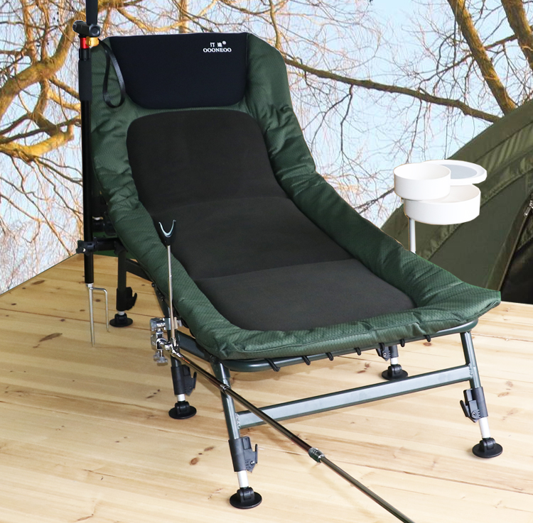 European new fishing chair All-terrain aluminum alloy portable reclining wild fishing large folding fishing chair recliner