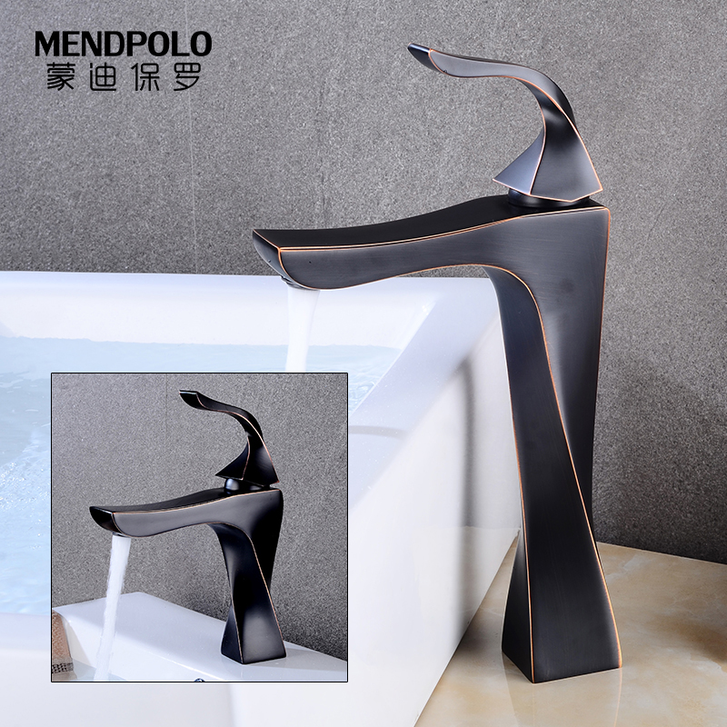 Toilet all copper Black hot and cold water basin faucet powder room upper basin washbasin wash basin faucet line