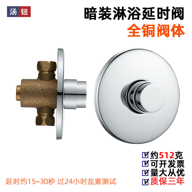 Swimming Pool Bathroom Concealed Single Cold Water Delay Shower Faucet Outdoor Beach Surface-Mounted Push-Type Delay Shower Switch