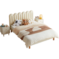 Lins Home Cream Style Bedroom Solid Wood Feet Small Single Childrens Bed Boys and Girls 1.5 Meter Princess Bed Lins Wood Industry