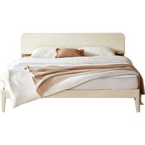 Lins home cream style 1 5m oak solid wood bed frame row frame bedroom home single bed Lins Wood Industry