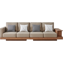 Lins home retro - wood sofa 2024 new living room household red oak straight line of sofa Lin wood industry