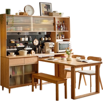 Lins Home solid wood oak sideboard dining table integrated wall-mounted small apartment storage cabinet Lins Wood LH112
