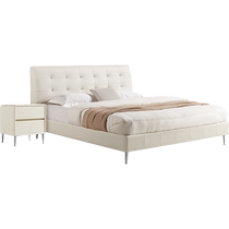 Lins Home Modern Simple Fabric Bed Soft Package Girls Bedroom Cream Style Small Apartment Space Saving Lins Wood Industry