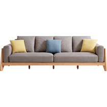 Lins Home Living Room New Chinese Solid Wood Sofa Light Luxury Leather Black Walnut Direct Furniture Lins Wood Industry