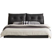 Lins Home Furnishing Suspended Bed Leather Bed Master Bedroom High-End Atmosphere Double Bed Without Disturbing Lins Wood Industry TPC705