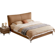 Lins Home Italian minimalist leather bed master bedroom high-end atmospheric double soft bed Lins Wood Industry TPC703