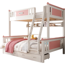 Lins home children Double beds Childrens bed upper and lower beds Full solid wood high and low bunk beds One and one woman LS322