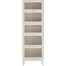 Lins Home American Cream Solid Wood Bookcase With Glass Door Living Room Home Location Display Cabinet Lins Wood Industry