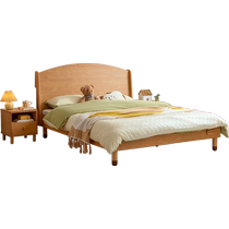 Lins Home Simple 1.5 meters solid wood foot childrens bed boys bedroom home log style double bed Lins Wood Industry