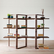 Pure solid wood flower stand black walnut bookshelf storage rack oak storage rack storage rack storage floor multi-layer shelf household shelf